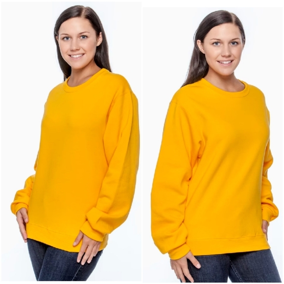 Vintage 90s Jerzees Gold Unisex NuBlend Crew Neck Sweatshirt New Without Tag - Picture 3 of 16